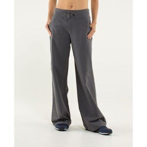 Lululemon Grey Still Pants Wide Flare Leg Stretch Workout Pull-On Women's 4